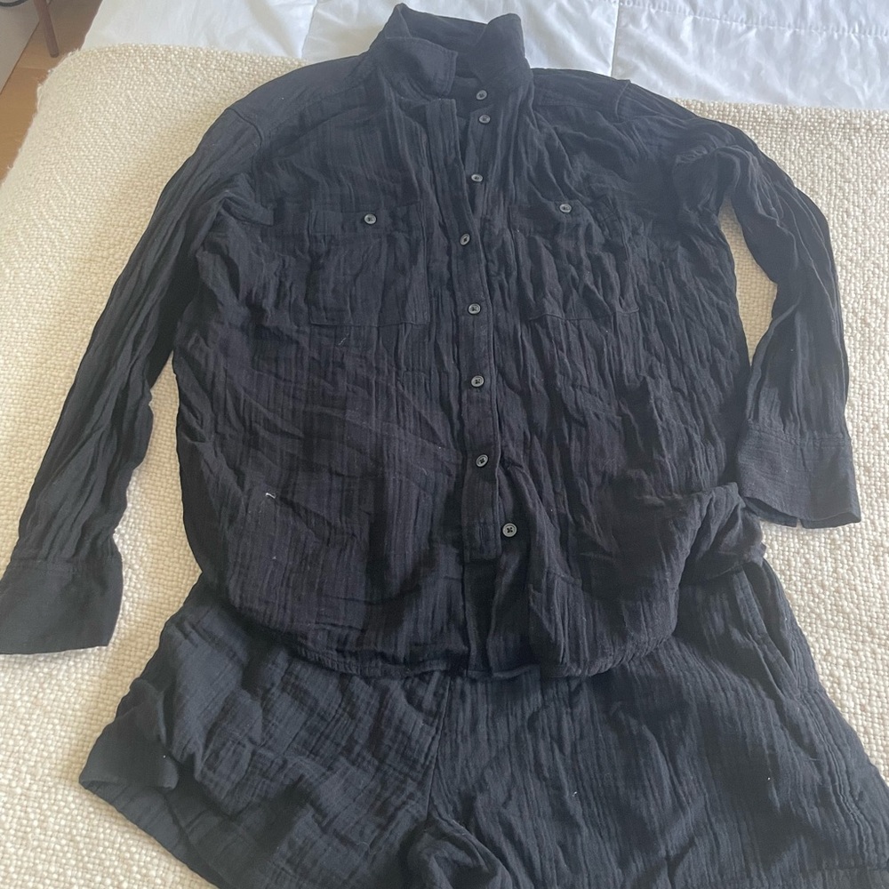 Gap Crinkle Gauze Big Shirt and Shorts Set